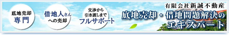 この道一筋20余年 豊富な経験と実績「底地売却・借地問題解決のエキスパート」有限会社新誠不動産